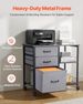 Mobile Metal File Cabinet With 3 Fabric Drawers And 2 Open Shelves Brown_maomaolike.com