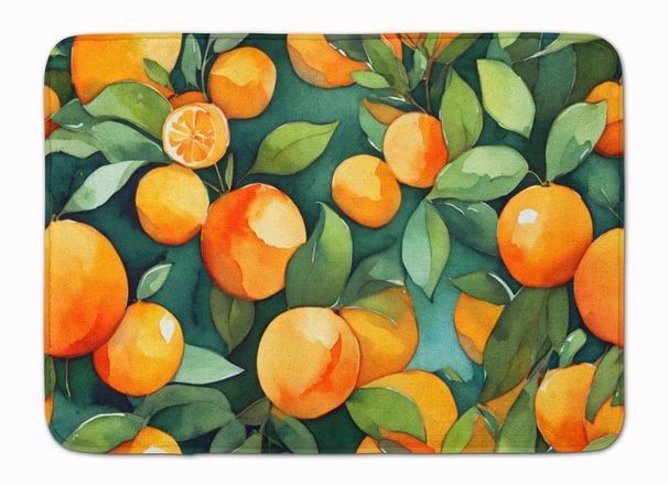 Florida Orange Blossom In Watercolor Memory Foam Kitchen Mat Machine Washable Anti-Fatigue Mat Cushion Comfort Bath Mat Or Kitchen Rug_maomaolike.com