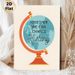 Inspirational Globe Painting Poster, Vibrant Flat-style Globe With "Together We Can Change History" Text Poster, Uplifting Motivational Decor Suitable_maomaolike.com