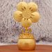Gold-Plated Money Flower Yuanbao Treasure Bowl Five Blessings Wealth Windmill Rotating Ornament Metal Craft_maomaolike.com