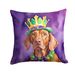 Vizsla King Of Mardi Gras Throw Pillow Machine Washable, Indoor Outdoor Decorative Pillow For Couch, Bed Or Patio, 18Hx18W_maomaolike.com