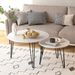 27.56" Round Nesting Coffee Table Set Of 2, Circular Nesting End Table Set, Round Marble Tabletop, And Sturdy Metal Base For Living Room, Bedroom_maomaolike.com