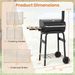 Barrel Charcoal Grill With Foldable Side Table And Thermostat_maomaolike.com