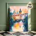 Prague Cityscape Painting Poster, Soft-hued Watercolor Style Poster, Dreamy Riverside Scene With Historic Domed Buildings And Bridge, Adds Artistic_maomaolike.com