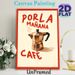Coffee Themed Painting Poster, Vintage Retro Style Poster With Moka Pot & Spanish Coffee Slogan, Warm Decorative Piece Ideal For Kitchen, Café And_maomaolike.com