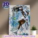 Tennis Themed Painting Poster, Bold Abstract Dynamic Female Tennis Player In Action Poster, Vibrant Sports-inspired Wall Art Ideal For Gym, Sports_maomaolike.com