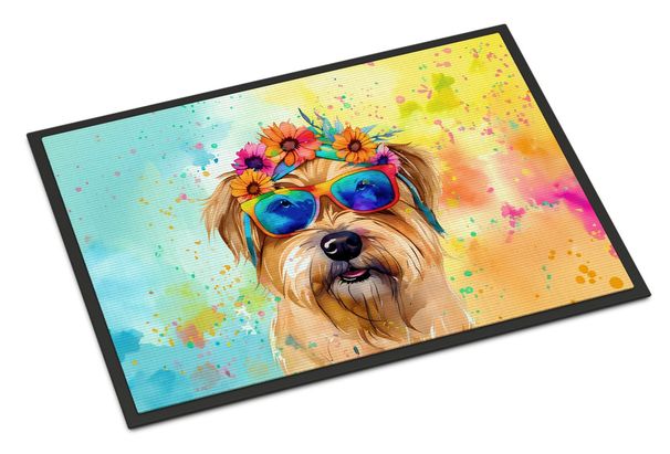 Cairn Terrier Hippie Dawg Doormat Front Door Mat Indoor Outdoor Rugs For Entryway, Non Slip Washable Low Pile, 24H X 36W_maomaolike.com