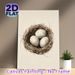 Bird Nest With Eggs Painting Poster, Delicate Watercolor-style Poster, Soft-toned Nest With Speckled Eggs, Delivers Natural Tranquil Ambiance For_maomaolike.com