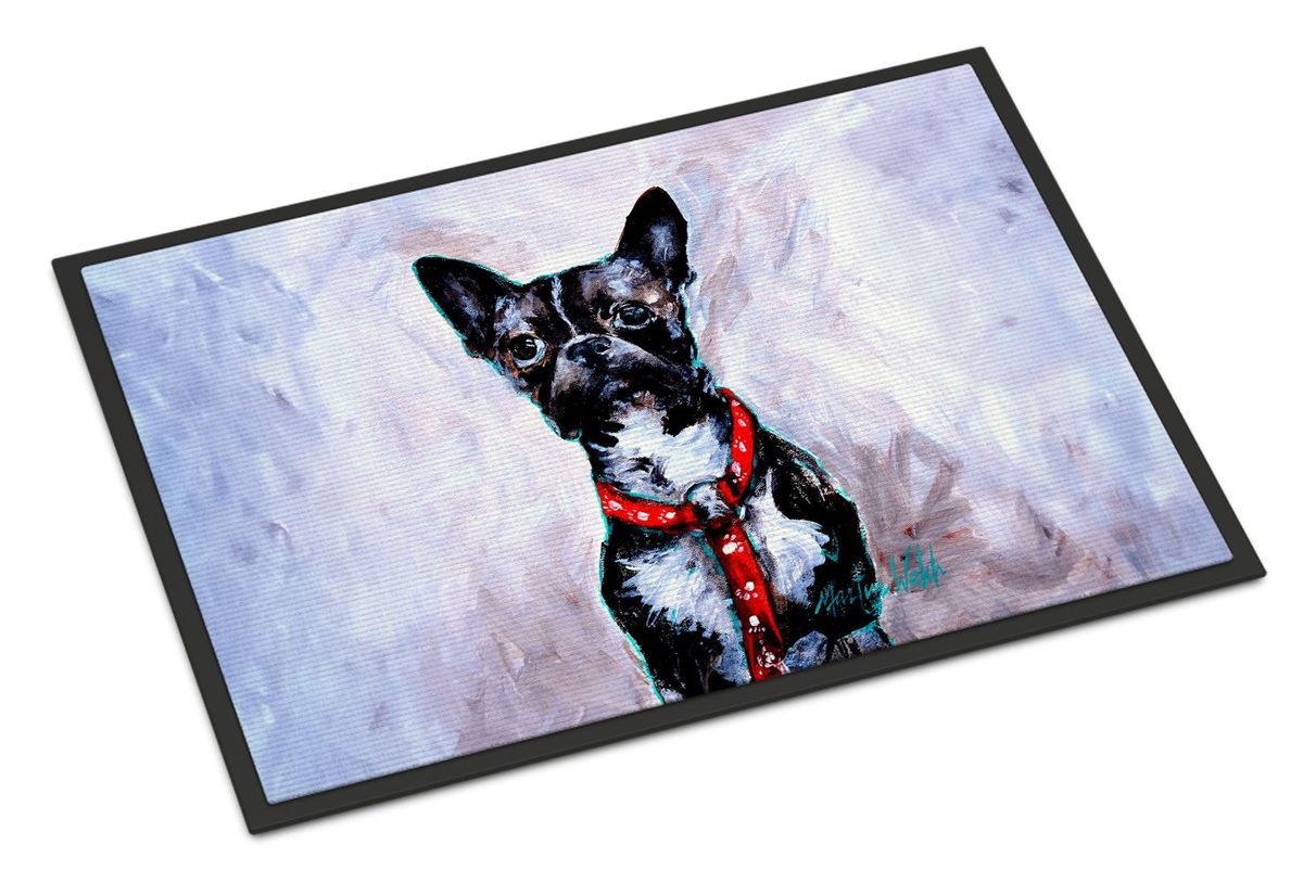 Boston Terrier Ziggy Doormat Front Door Mat Indoor Outdoor Rugs For Entryway, Non Slip Washable Low Pile, 24H X 36W_maomaolike.com