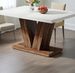 47-Inch Dining Table For 4, White Kitchen Dinner Table With Heavy Duty Pedestal, Farmhouse Wooden Eating Table_maomaolike.com