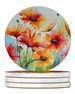 Gerbera Daisies In Watercolor Large Sandstone Coasters Pack Of 4 Absorbent Round Coasters Decor Gifts For Men Or Women, 4 In, Multicolor_maomaolike.com
