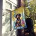 Dachshund Happy Birthday House Flag Large Porch Sleeve Pole Decorative Outside Yard Banner Artwork Wall Hanging, Polyester, House Size, Multicolor_maomaolike.com