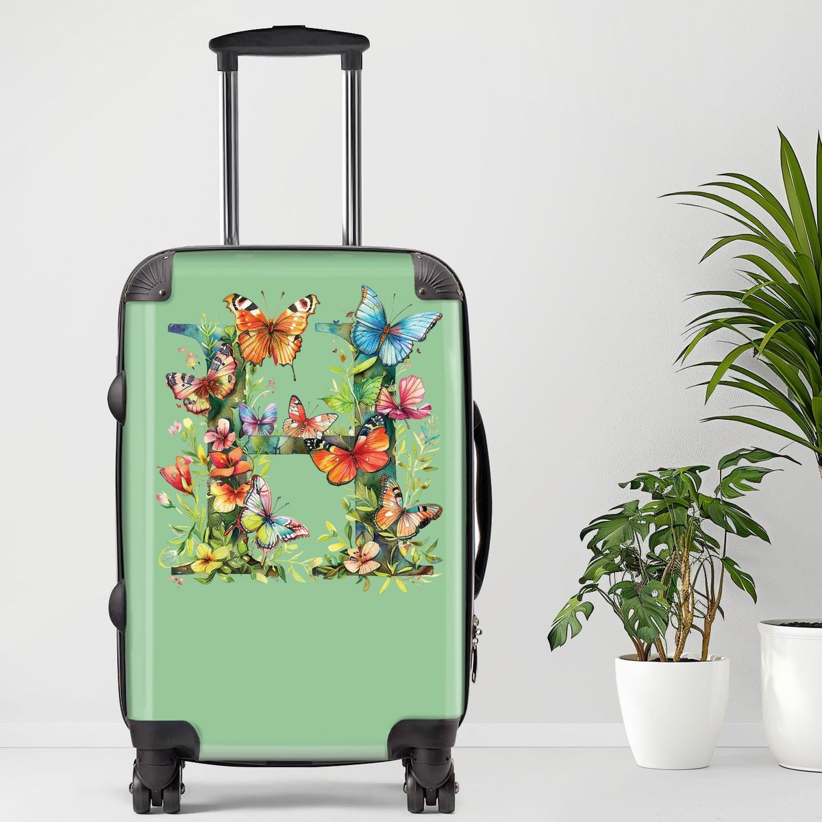 Letter H Luggage, 20/24/28 Inch Luggage, Carry-On, Custom Luggage, Luggage Set, Suitcase, Travel, Vacation, Cabin Suitcase, Custom Suitcase, Personalized Luggage_maomaolike.com