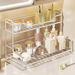 2-Layer Kitchen Storage Countertop Desktop Spice Two-Tier Iron Art Organizer Small Window Sill Mini Draining Rack_maomaolike.com
