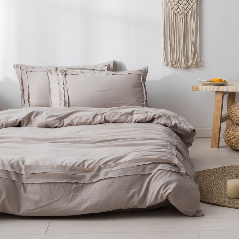 Modern Minimalist Bedding Set - Navy Blue & Earthy Yellow Twin/Queen/King Size | High-Quality Polyester With Active Printing & Twill Weave_maomaolike.com