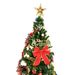 6ft Artificial Christmas Tree with LED Energy-Saving Lights, Includes 195 Pcs Pendant, Tree Skirt and Guardrails_maomaolike.com