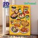Korean Cuisine Painting Poster, Vibrant Cartoon-style Assorted Classic Korean Dishes Poster, Appealing Food Artwork Ideal For Restaurant, Kitchen And_maomaolike.com