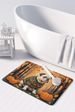 White English Bulldog Fall Memory Foam Kitchen Mat Machine Washable Anti-Fatigue Mat Cushion Comfort Bath Mat Or Kitchen Rug_maomaolike.com