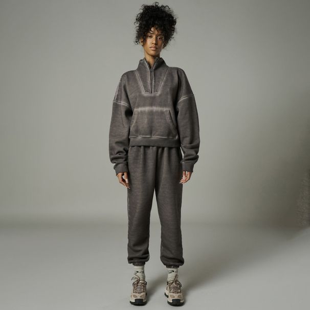 Women's Clothing fashion autumn and winter style zipper half open collar long sleeve jacket sweatpants two-piece suit_maomaolike.com