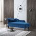 Aijia 60" Velvet Multifunctional Storage Chaise Lounge Buttons Tufted Nailhead Trimmed Solid Wood Legs With 1 Pillow,Blue_maomaolike.com