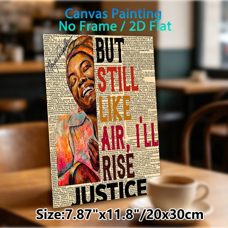 Inspirational Black Woman Justice Painting Poster, Vibrant Watercolor-style Figure With Bold Typography Poster, Motivational Quote Art For Home_maomaolike.com