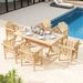 Outdoor Wood Armchair Wooden Patio Dining Chair With Armrests For Various Outdoor Space_maomaolike.com