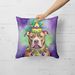 Pit Bull Terrier King Of Mardi Gras Throw Pillow Machine Washable, Indoor Outdoor Decorative Pillow For Couch, Bed Or Patio, 18Hx18W_maomaolike.com