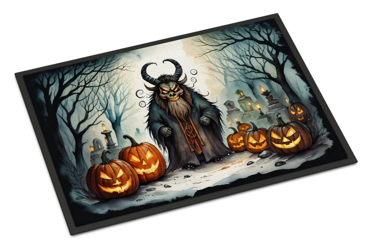 Krampus The Christmas Demon Spooky Halloween Doormat Front Door Mat Indoor Outdoor Rugs For Entryway, Non Slip Washable Low Pile, 24H X 36W_maomaolike.com