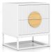 Modern Mid Century Fluted Nightstand With 2 Drawers And Pine Wood Handles For Bedroom_maomaolike.com