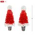 Lighted Santa Hat Style Christmas Tree Set Of 2, 4ft Artificial Tree With Warm White Lights, Christmas Tree For Decoration Inside And Outside_maomaolike.com