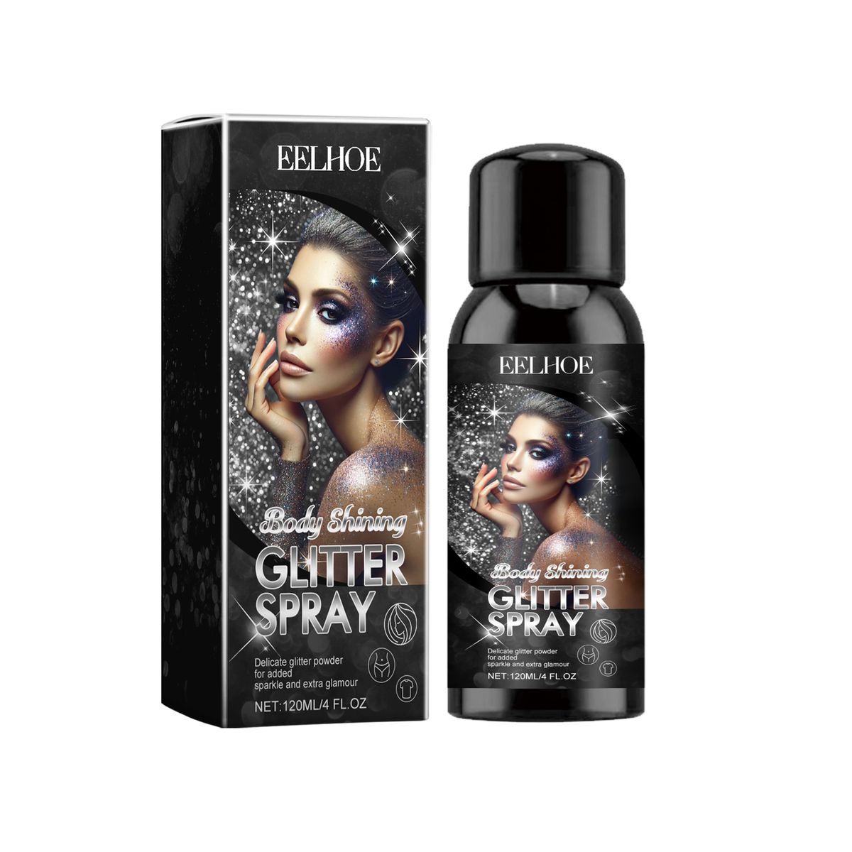 Eelhoe Stage Makeup Glitter Spray, Highlighter Spray Natural Stereo Long-Lasting Brightening Glitter_maomaolike.com