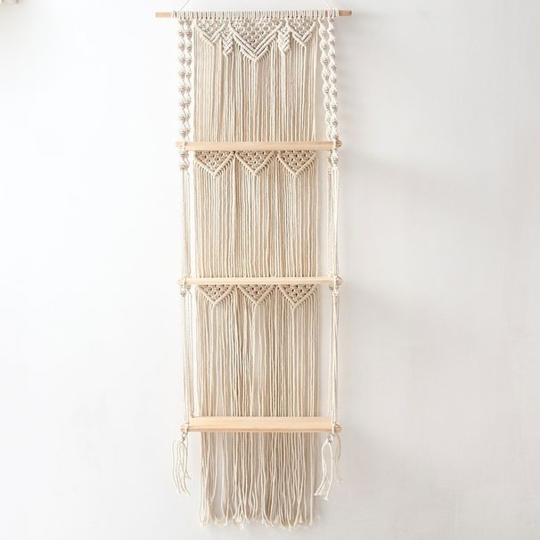 Bohemian Handwoven Tapestry Rack For Living Room, Bedroom, Homestay, Hotel Wall Storage Cotton Rope Decoration_maomaolike.com