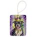 Staffordshire Bull Terrier King Of Mardi Gras Porcelain Ornament Christmas Tree Hanging Decorations For Home Christmas Holiday, Rectangle, Gift, Multicolor_maomaolike.com