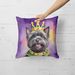 Cairn Terrier King Of Mardi Gras Throw Pillow Machine Washable, Indoor Outdoor Decorative Pillow For Couch, Bed Or Patio, 18Hx18W_maomaolike.com