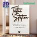 Tattoo Station Themed Painting Poster, Stylish Raised Black Calligraphy With German Quote Poster, Chic Wall Decor Option For Tattoo Studios And Art_maomaolike.com