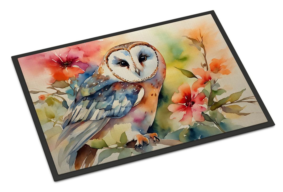 Barn Owl Doormat Front Door Mat Indoor Outdoor Rugs For Entryway, Non Slip Washable Low Pile, 24H X 36W_maomaolike.com