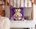 Golden Retriever King Of Mardi Gras Throw Pillow Machine Washable, Indoor Outdoor Decorative Pillow For Couch, Bed Or Patio, 14Hx14W_maomaolike.com