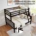 Twin Over Full Bunk Bed With Thick Posts,Wooden Bunk Bed With High Guardrail And Ladder For Kids, Teens, Dorm Rooms, And Guest Rooms,No Box Spring Needed,Espresso_maomaolike.com