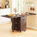 Folding Dining Table 3-in-1 Space-Saving Drop Leaf Kitchen Table With Lockable Wheels For The Kitchen, Dining Area, Workshop And Home Office_maomaolike.com