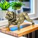 Copper-Plated Bully Pastoral Dog French Bulldog Figurine Bronze Micro-Engraving Piece Antique Handicraft Office Home Decor_maomaolike.com