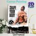 Fitness Motivational Painting Poster, Dynamic Muscular Figure & Gym Scene Poster, Inspiring "Shape Your Body" Design, Ideal For Gym And Home Workout_maomaolike.com