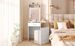 Small Vanity Desk With Mirror And Light, Dressing Table With Charging Station & Fold-up Panel For Small Space, Compact Makeup Vanity Set With Hidden Stool For Bedroom, White_maomaolike.com