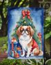 Japanese Chin Christmas Reindeer Garden Flag Mailbox Flag Decorative Yard Flag Banner Outside Patio Artwork Yard Flower Beds, Garden Size, Multicolor_maomaolike.com