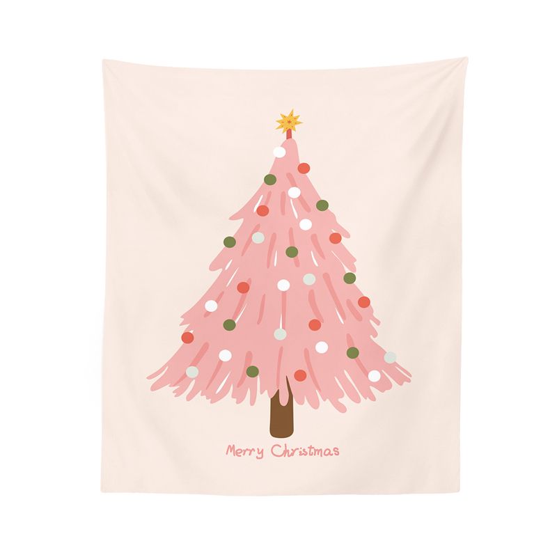 Dongbai Original Cute Ins Pink Tree 3D Pom-Pom Creative Decoration Hanging Christmas Background Cloth_maomaolike.com