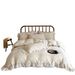 SetMicrofiber French-style Cotton-linen Yarn-dyed Four-piece Bedding Set With Large Lace Duvet Cover And Sheet, Girlish_maomaolike.com