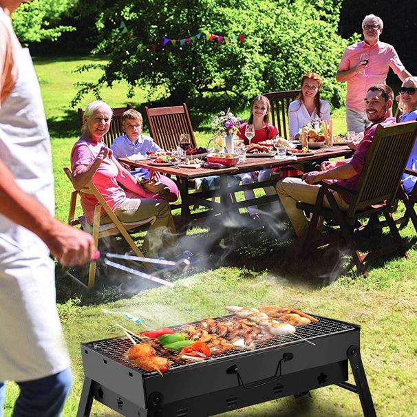 Portable BBQ Grill Foldable Charcoal Grill Lightweight Smoker Grill For Camping Picnics Garden Grilling_maomaolike.com