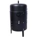 17 Inch Steel Charcoal Smoker, Heavy Duty Round BBQ Grill For Outdoor Cooking, Black_maomaolike.com