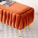 Oval Storage Bench With Gold Legs,Velvet Fabric ,Woven,Upholstered Ottoman Storage Benches For Bedroom End Of Bed,Sherpa Fabric Bench For Living Room,Dining Room,Entryway,Bed Side,Orange,5 Colors_maomaolike.com