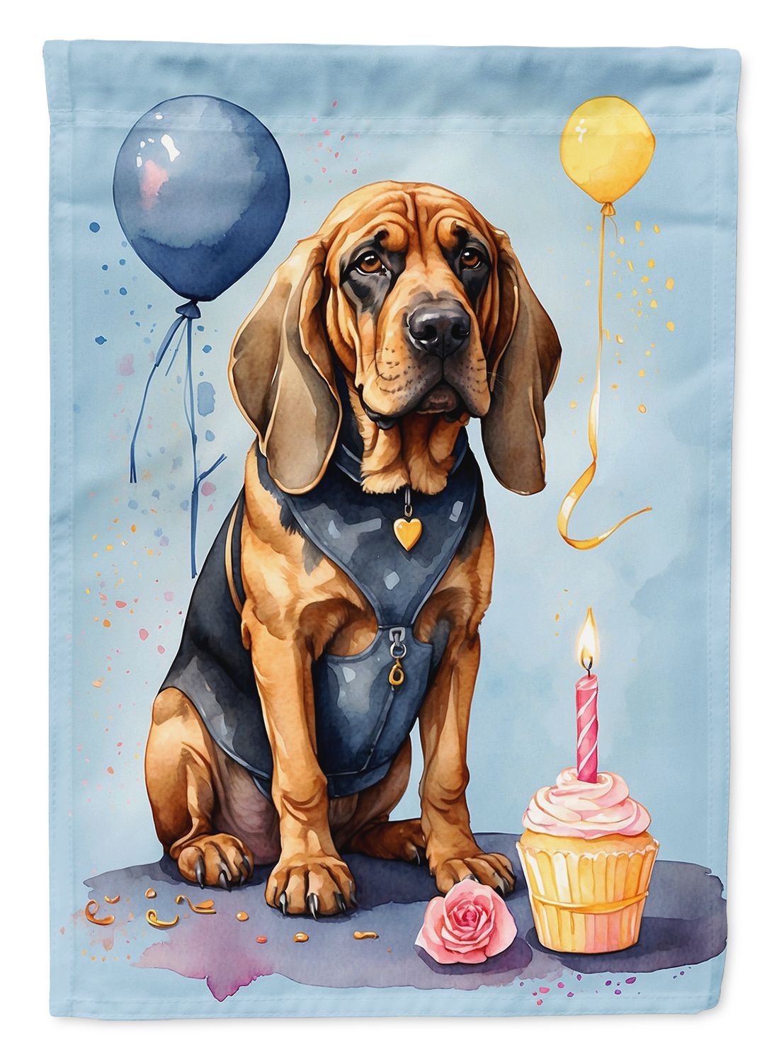 Bloodhound Happy Birthday Garden Flag Mailbox Flag Decorative Yard Flag Banner Outside Patio Artwork Yard Flower Beds, Garden Size, Multicolor_maomaolike.com
