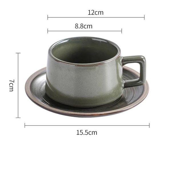 Coarse Pottery Tableware And Saucer Japanese Retro Small Exquisite Latte Coffee Home Breakfast Cup Afternoon Tea Set_maomaolike.com